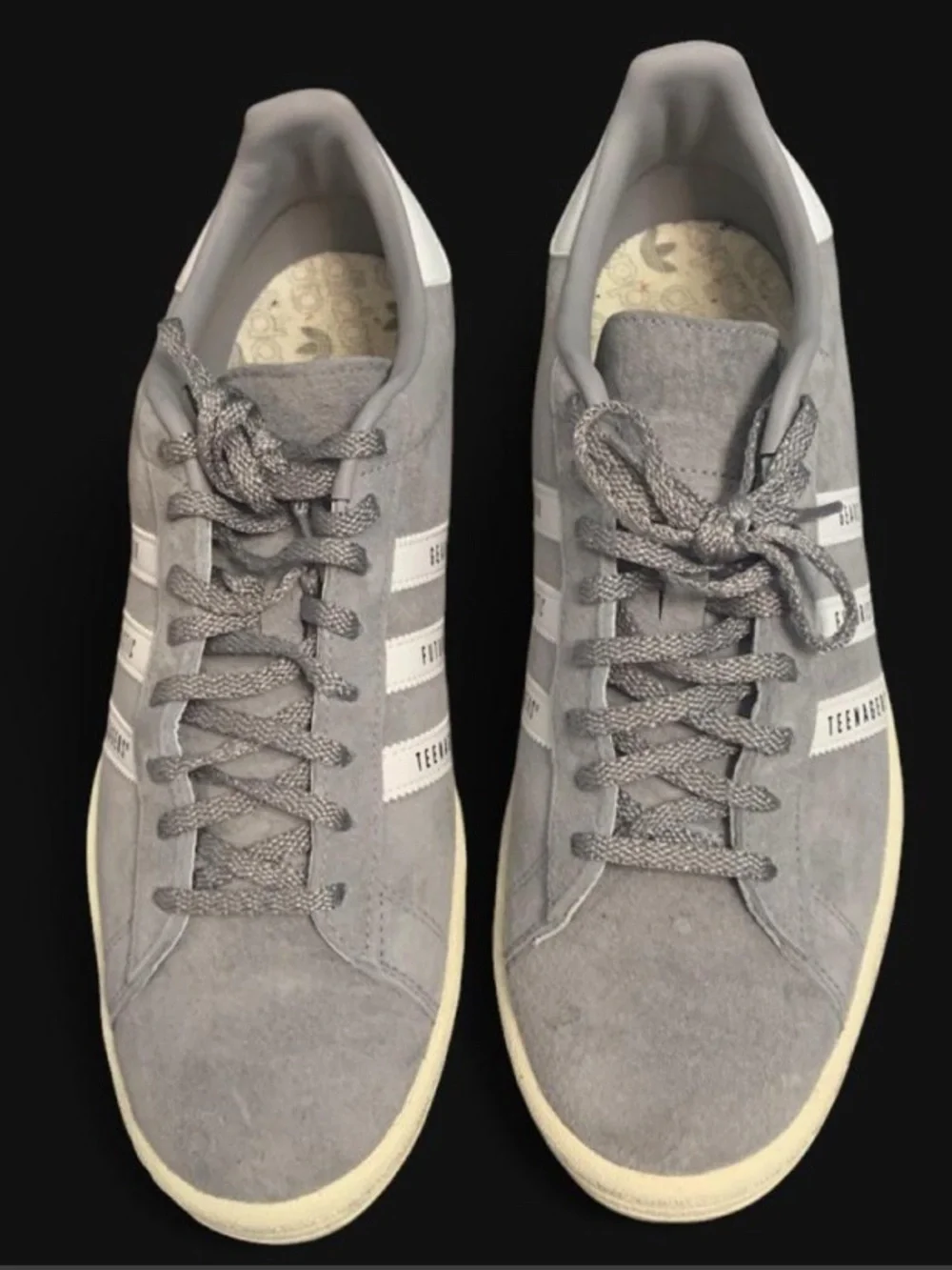 Adidas x Human Made Gray 11 Suede Low-Top Sneakers with Cream Sole